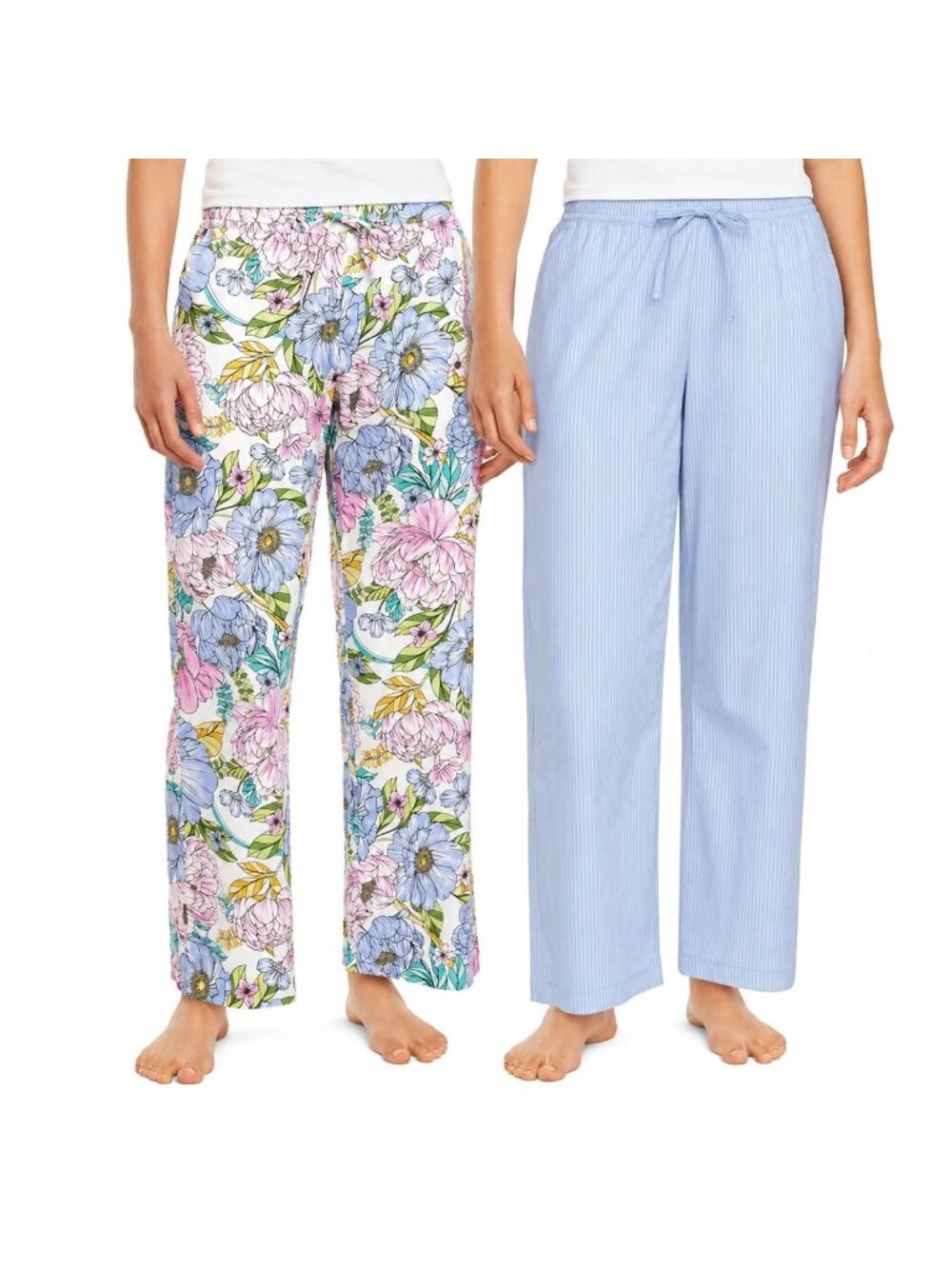 GAP 2-Pack PJ Pants Cotton Relaxed Fit Striped & Floral Medium